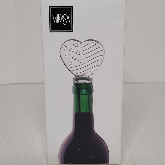 Mikasa Crystal Wine Stopper Stars And Stripes Heart - Picture 2 of 4
